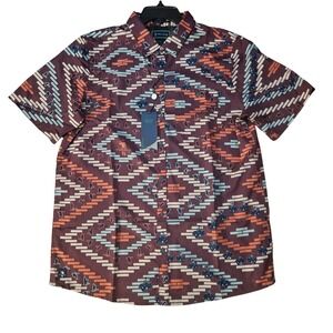 William Murray Golf Button Down Shirt Ducks Golf Cart Print Short Sleeve Men's L